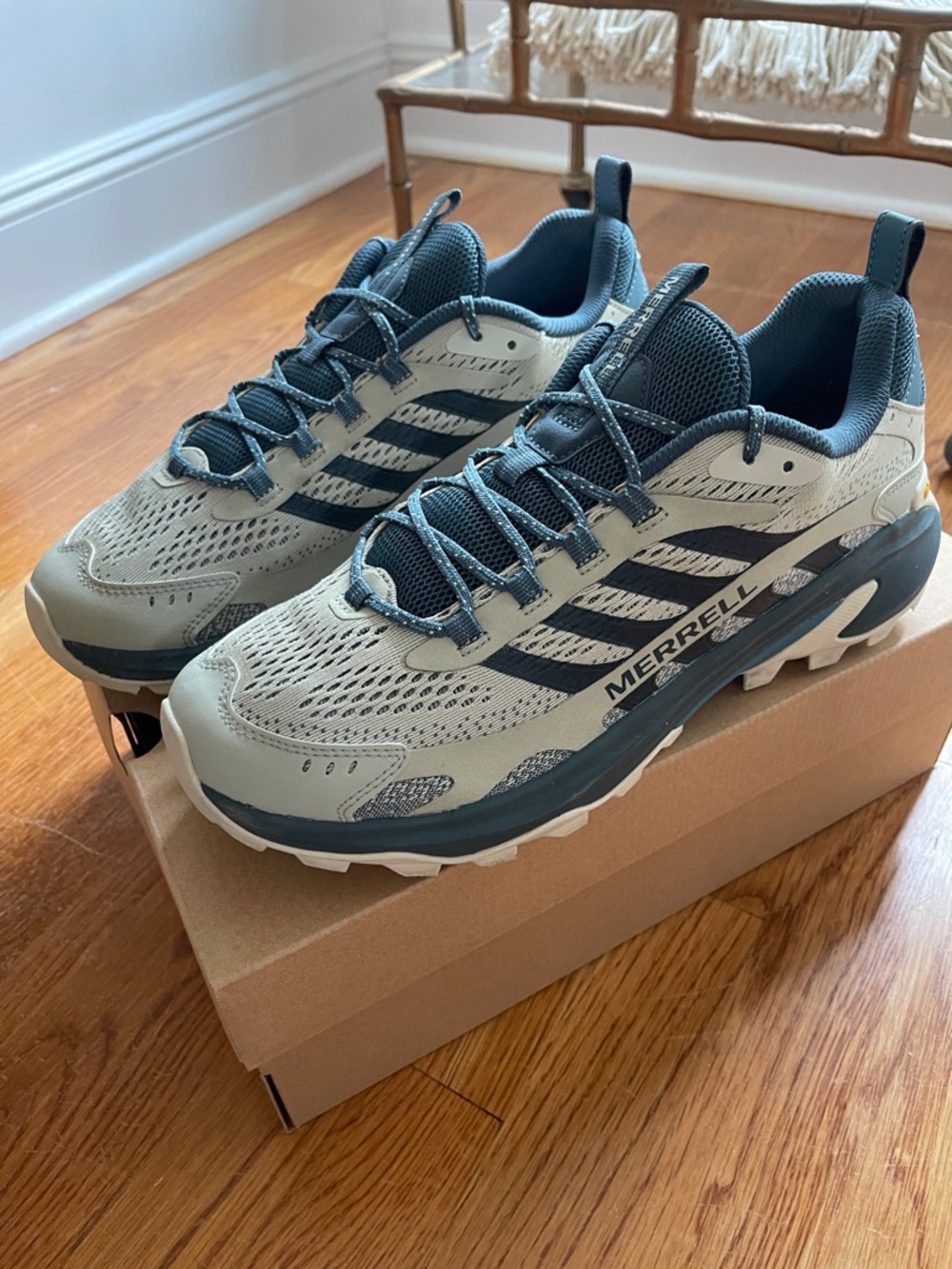 Merrell Men’s Moab Seed 2 Trail Sneakers - Gray and Blue orig 144 new with box